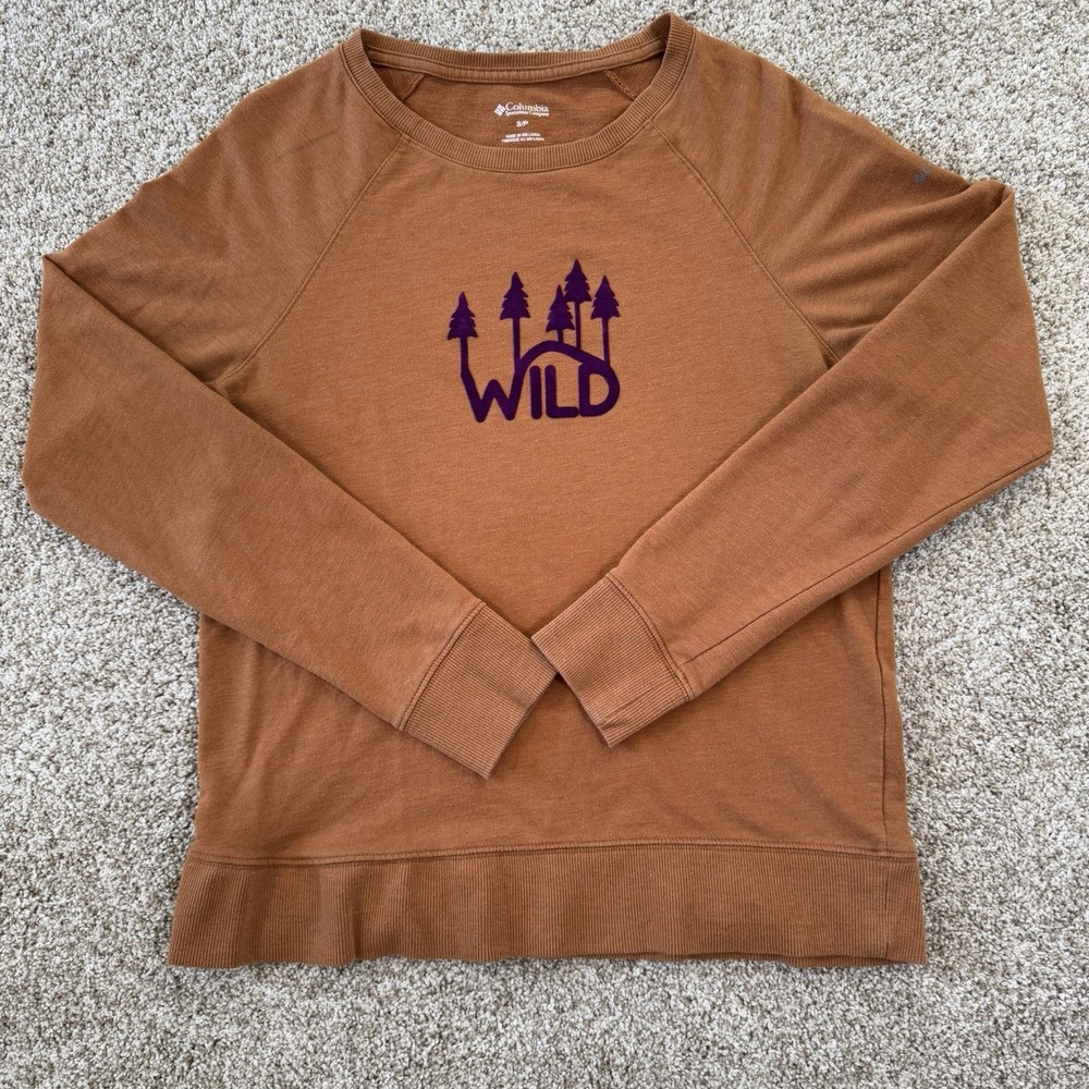 Columbia Women's WILD Burnt Orange Long Sleeve Lightweight Sweater Size S‎